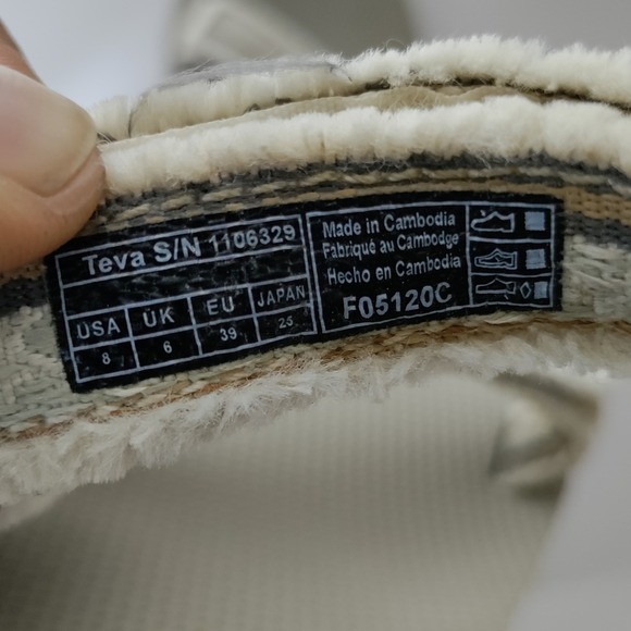 Teva Original Universal Sandals Women's 8 Gray White Striped 1106329 - Picture 7 of 9